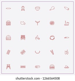 icon set about barbecue with keywords beef, sausage and burger