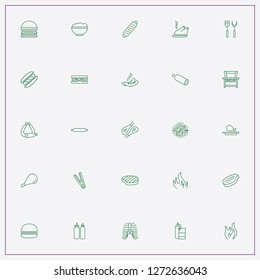 icon set about barbecue with keywords barbecue stand, hot dog and meat piece