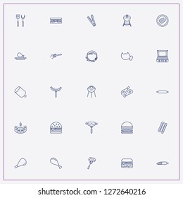 icon set about barbecue with keywords sausage, fire circle and barbecue stove