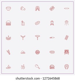 icon set about barbecue with keywords ribs, fire and hot dog