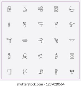 icon set about bathroom with keywords faucet, toothpaste with toothbrush and toilet