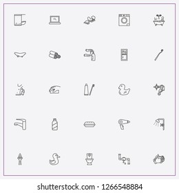 icon set about bathroom with keywords baby bath, toilet and bathroom mirror