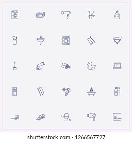 icon set about bathroom with keywords sink, duck toy and toilet brush