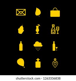   icon set about bauble, bag, ballon air and cocktail glass vector set