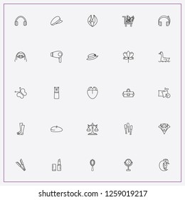 icon set about beauty with keywords libra, duck and dress