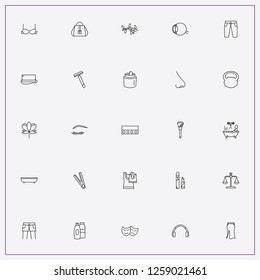 icon set about beauty with keywords skirt, tree buds and mask
