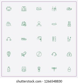 icon set about beauty with keywords shampoo, suspenders and lip gloss