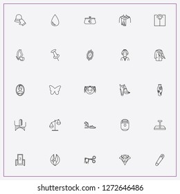 icon set about beauty with keywords scales, horse and scarf