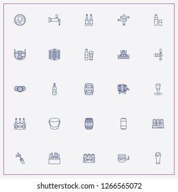 icon set about beer with   beer bottle, pub doors and alcohol sign