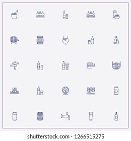 icon set about beer with keywords bottle in ice bucket, case of beer and viski glass