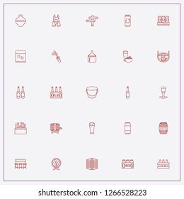 icon set about beer with keywords pitcher, viski glass and bucket