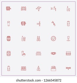 icon set about beer with keywords barrel, festive trousers and beer can