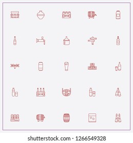 icon set about beer with keywords bottles of beer, pitcher and bottle with glass