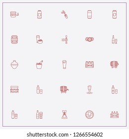 icon set about beer with keywords beer glass, can and bottle in ice bucket