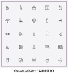 icon set about beer with keywords bottle of beer, bottle with glass and beer tank