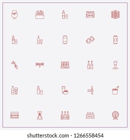 icon set about beer with keywords can, case of beer and bottle with glass
