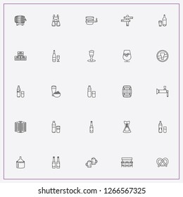 icon set about beer with keywords beer bottles, bottle with glass and viski glass