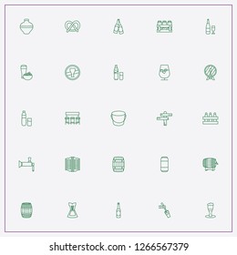 icon set about beer with keywords bar counter, beer tap and case of beer