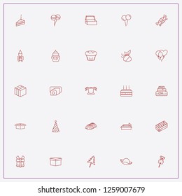 icon set about birthday with keywords present, birthday cake and cake