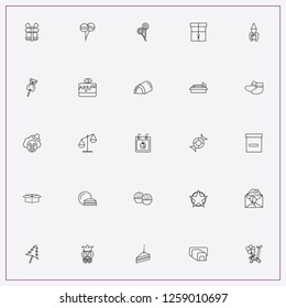 icon set about birthday with keywords candy cake, cup cake and box