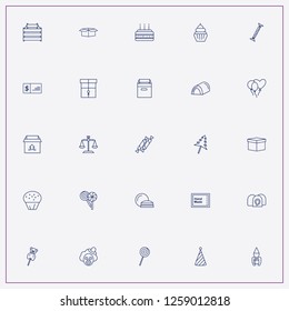 icon set about birthday with keywords libra, hand made label and clown hat