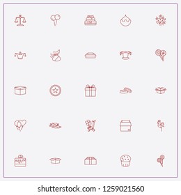icon set about birthday with keywords star logo, cake and balloons
