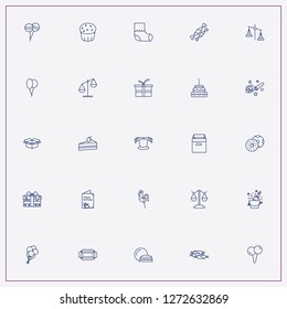 icon set about birthday with keywords donuts, birthday card and baby sock