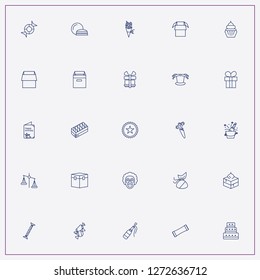 icon set about birthday with keywords present, clown and wedding cake