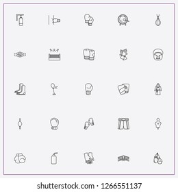 icon set about boxing with keywords boxer gown, boxing gong and boxing glove