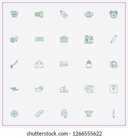 icon set about business with keywords office paper storage, stall and internet basket