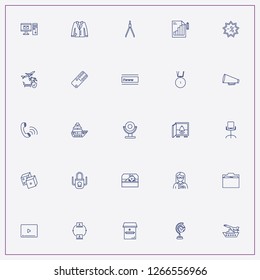 icon set about business with keywords globe, blazer and discount