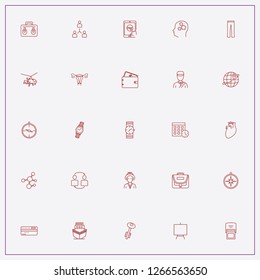 icon set about business with   painting stand, electronic card and communication