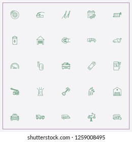icon set about car with keywords sponge, police car and garage