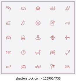icon set about car with keywords battery, refueling gun and taxi