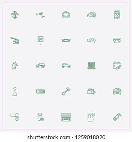 icon set about car with keywords electric car, garage and lower control arm