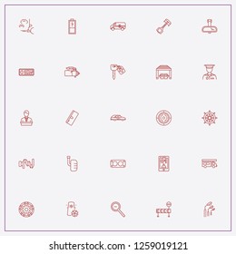 icon set about car with keywords funeral car, traffic fumes and petrol station