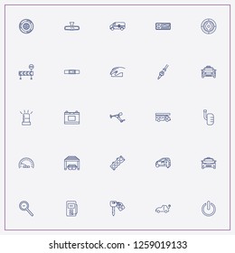 icon set about car with keywords electrical car, car keys and shock absorber