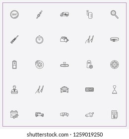 icon set about car with keywords car wipers, on off and bank car