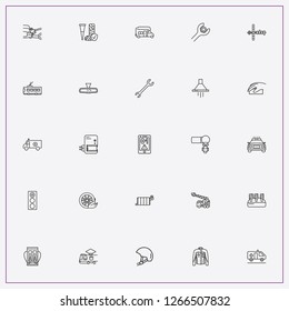 icon set about car with keywords accident insurance, car tire and rear view mirror