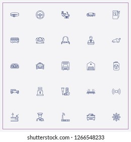icon set about car with keywords pizza delivery, retro car and car wash