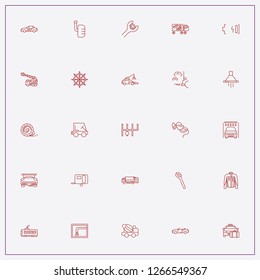 icon set about car with keywords car exhaust, retro race car and trolleybus