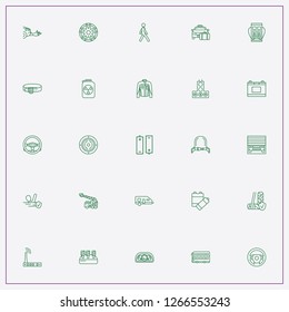 icon set about car with keywords racer uniform, car battery and rims