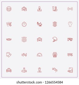 icon set about car with keywords back view mirror, police officer and refueling gun