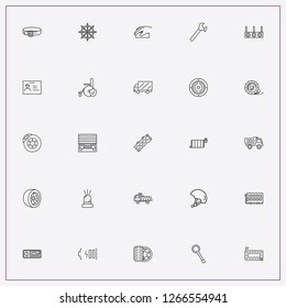 icon set about car with keywords accident insurance, wheels and garage