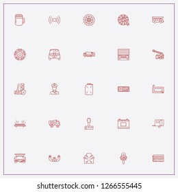 icon set about car with keywords garage, gaming gear shift and rims