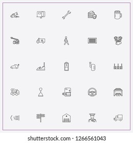 icon set about car with keywords electrical car, jug thermos and engine cylinders