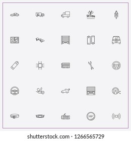 icon set about car with keywords wrench, truck and belt