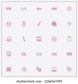 icon set about car with keywords accident insurance, camping truck and air filter
