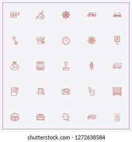 icon set about car with keywords bank car, traffic fumes and christmas sac