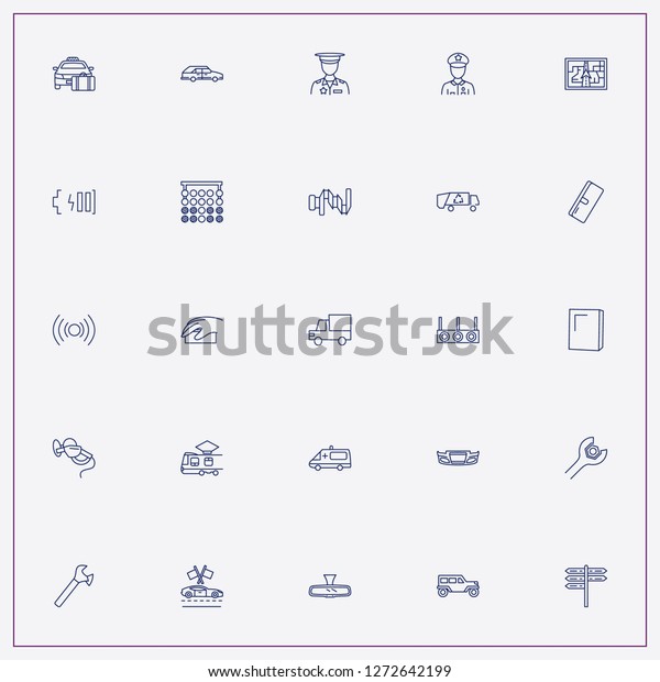 icon set about car with keywords traffic light,\
funeral car and wrench